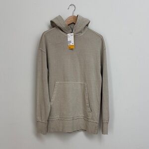 NWT H&M Men's Sand Beige Pullover Hoodie Size XS Minimalist Casual Everyday